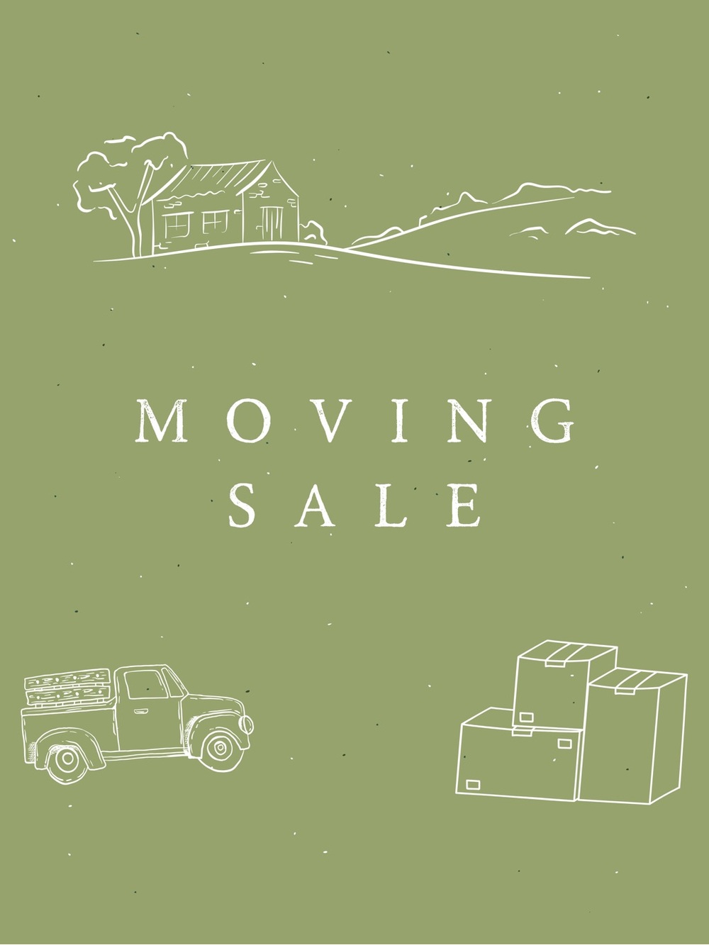 Moving Sale Graphic Poster - Sage Green